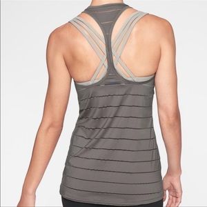 Athleta Chi Mesh Stripe High Neck Tank